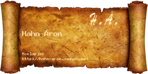 Hahn Áron névjegykártya